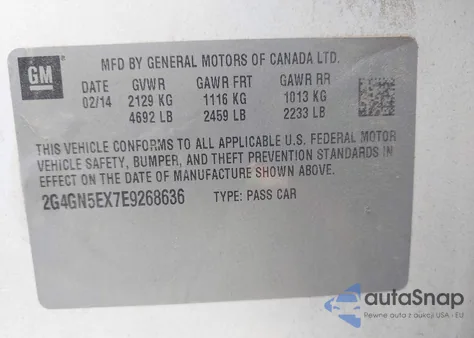 2014 Buick Regal Turbo/E-Assist Premium I from USA, damaged, VIN 2G4GN5EX7E9268636